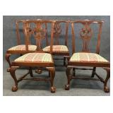 SET OF 4 SALEM, MA. CHIPPENDALE CHAIRS 1765 - 1795