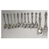 12 PCS. REED & BARTON STERLING INC. LE SIX FLEURS