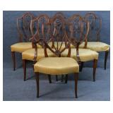 SET OF 6 NY MAHOGANY 1ST PERIOD SHIELD BACK CHAIRS
