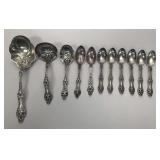 11 PCS. STERLING SILVER INC. ALVIN 10" OLD ORANGE