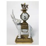 FRENCH PORCELAIN ELEPHANT CLOCK