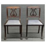 PR OF C. 1815 NY CLASSICAL CHAIRS, LYRE BACKS