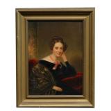 EARLY 19THC. PORTRAIT OF A LADY , OIL / PANEL