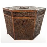 EXCEPTIONAL 18THC. INLAID "ROLLED PAPER" TEA CADDY