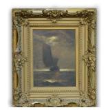 JAMES GALE TYLER "RETURNING SHIP" OIL / PANEL