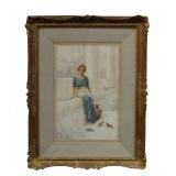 HENRY RYLAND, "IN THE SPRING" WATERCOLOR