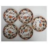 5 ENGLISH CABINET PLATES, 10" DIAM RETAILED BY