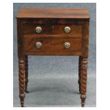 MAHOGANY EARLY 19THC. 2 DRAWER WORK TABLE