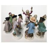 19THC. GERMAN PORCELAIN 9 PC. MONEY BAND