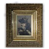 D.C. LITHGOW, 1891 "BIRD, HAT & MUFF"  OOIL/CANVAS