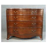 4 DRAWER SERPENTINE FRONT CHEST W/ INLAY