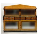 MINIATURE REGENCY SATINWOOD SIDEBOARD, 6 DRAWERS