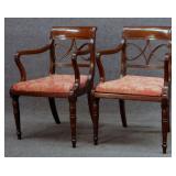 PR OF REGENCY PERIOD MAHOGANY ARM CHAIRS