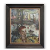 HILDE ALTSCHULE (1900 - 83) "THE IMMIGRANT" O/C