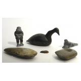 GROUP OF NATIVE AMERICAN STINES & STONE CARVINGS