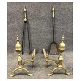 SGND J. MOLINEUX, BOSTON BRASS ANDIRONS & TOOLS
