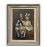 MARY VAN DER VEER, 1909 DOUBLE PORTRAIT OF CHILDRN