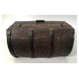 PETITE DOME TOP TRUNK MARKED "BERMUDA" CANVAS COVR