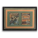 FRAMED SHAKER ALMANACS , 1884 & 1886