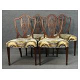 FINE SET OF 4 HEPPLWHITE STYLE SHIELD BACK CHAIRS