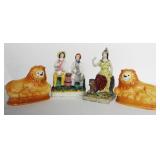 4 PCS STAFFORDSHIRE, 13 1/2" BRITANIA, SOOTER