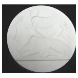 C.K. LATHROP 12" PLASTER CAST RONDELLE OF A STAG