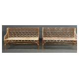 PAIR OF LATE 19THC. ENG. CAST IRON GOTHIC BENCHES