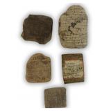 5 CUNEIFORM TABLETS FROM ANCIENT BABYLONIA