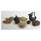 7 ARCHAIC OIL LAMPS FROM EXOTIC LANDS