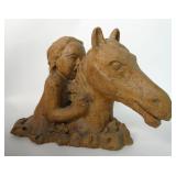 FRANCES HULME TERRA COTTA SCULPTURE OF A GIRL