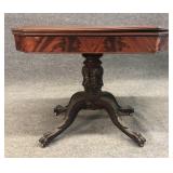 AMERICAN CLASSICALLY CARVED FEDERAL CARD TABLE