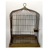BRASS PARROT CAGE , 26" TALL X 19" W X 15 1/2" D