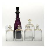 5 - 18THC. DECANTERS & AMETHYST BAR BOTTLE