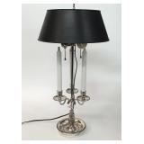 SILVER PLATED BOULOTTE LAMP WITH TOLE SHADE,