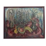 HILDA  ALTSCHULE "STILL LIFE OF CACTUS" DATED 1937