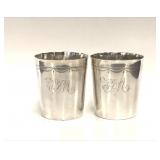 ISAAC HUTTON, ALBANY NY 18THC. COIN SILVER BEAKERS