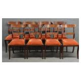 SET  8 BALTIMORE SABER LEG MAHOGANY DINING CHAIRS