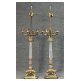 PR OF CRYSTAL & ORMOLU CLASSICAL CANDELABRA LAMPS