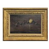 OIL / PANEL SGND IN VERSO DAVID LEFFEL "GOURD &