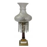 FIRE GILDED ASTRAL LAMP W/ RUBY CUT TO CLEAR STEM