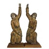 PAIR OF ITALIAN BAROQUE CARVED GILTWOOD ANGELS