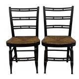 PR OF SHERATON FANCY CHAIRS IN ORIG. PAINT & ORIG