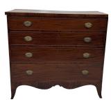 AMERICAN HEPPLEWHITE MAHOGANY 4 DRAWER CHEST