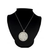 14KT WHITE GOLD DIAMOND & MOTHER OF PEARL PENDANT
