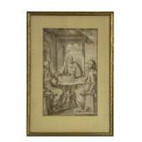INK & GRAPHITE ON LAID PAPER "SUPPER FOR EMMANUS"