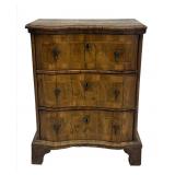 CONTINENTAL 3 DRAWER 18THC. BAROQUE WALNUT