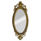 OVAL GILT FRAME C. 1850 MIRROR, 61" X 27"