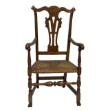 AMERICAN 18THC. TRANSITIONAL ARM CHAIR