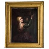 OIL / CANVAS  19THC. AMERICAN "PANDORA"  UNSIGNED