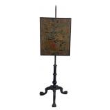 EXCEPTIONAL POLE SCREEN W/ EARLY NEEDLEPOINT PANEL